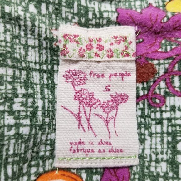 Free People skirt Small daisy floral cherry grape leaf print mini stretch summer - Picture 13 of 14